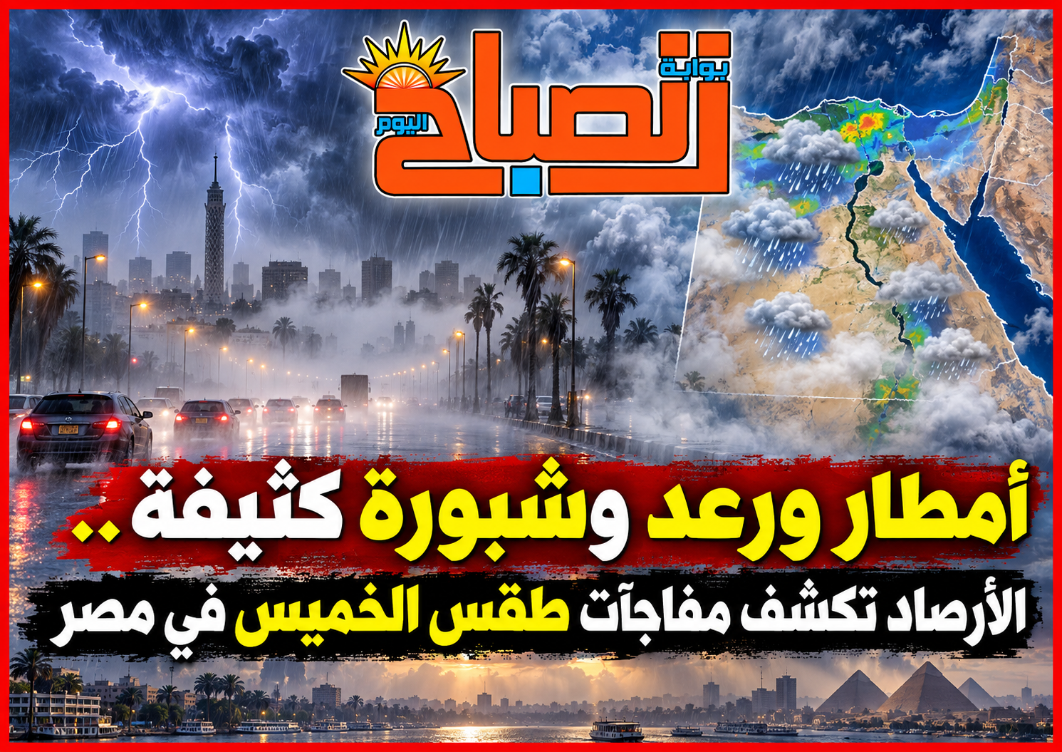 طقس الخميس في مصر.. أمطار رعدية وشبورة كثيفة والقاهرة 33 درجة